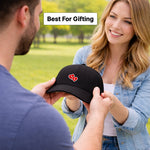 Personalized Couple Printed Black Caps Set of 2 – Custom Initial Heart Design Adjustable Baseball Hats for Him & Her | Love Craft Gifts