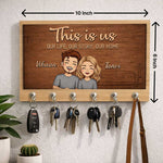 Personalized “This Is Us” Wooden Key Holder – Custom Couple Name Wall Key Hanger (10x6 Inch) | Love Craft Gifts