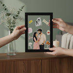 Personalized Acrylic Couple Frame – 8×12” | Custom Illustration | Love Craft Gifts