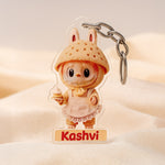 Cream Bunny Dress Keychain – Personalized Acrylic Name Charm | Love Craft Gifts