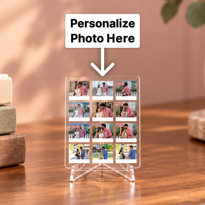 Custom 12-Photo Couple Table Stand 3x4" | Personalized Acrylic Keepsake | Love Craft Gifts™