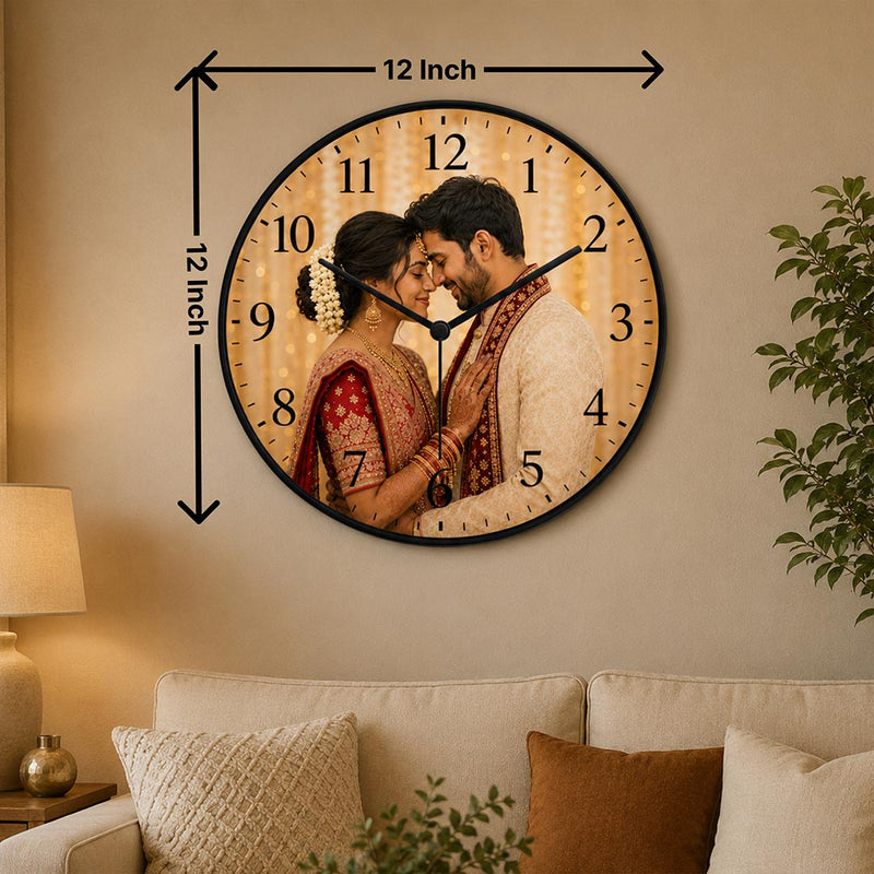 Custom 12 Inch Wooden Wall Clock | Personalized Photo Keepsake | Love Craft Gifts™