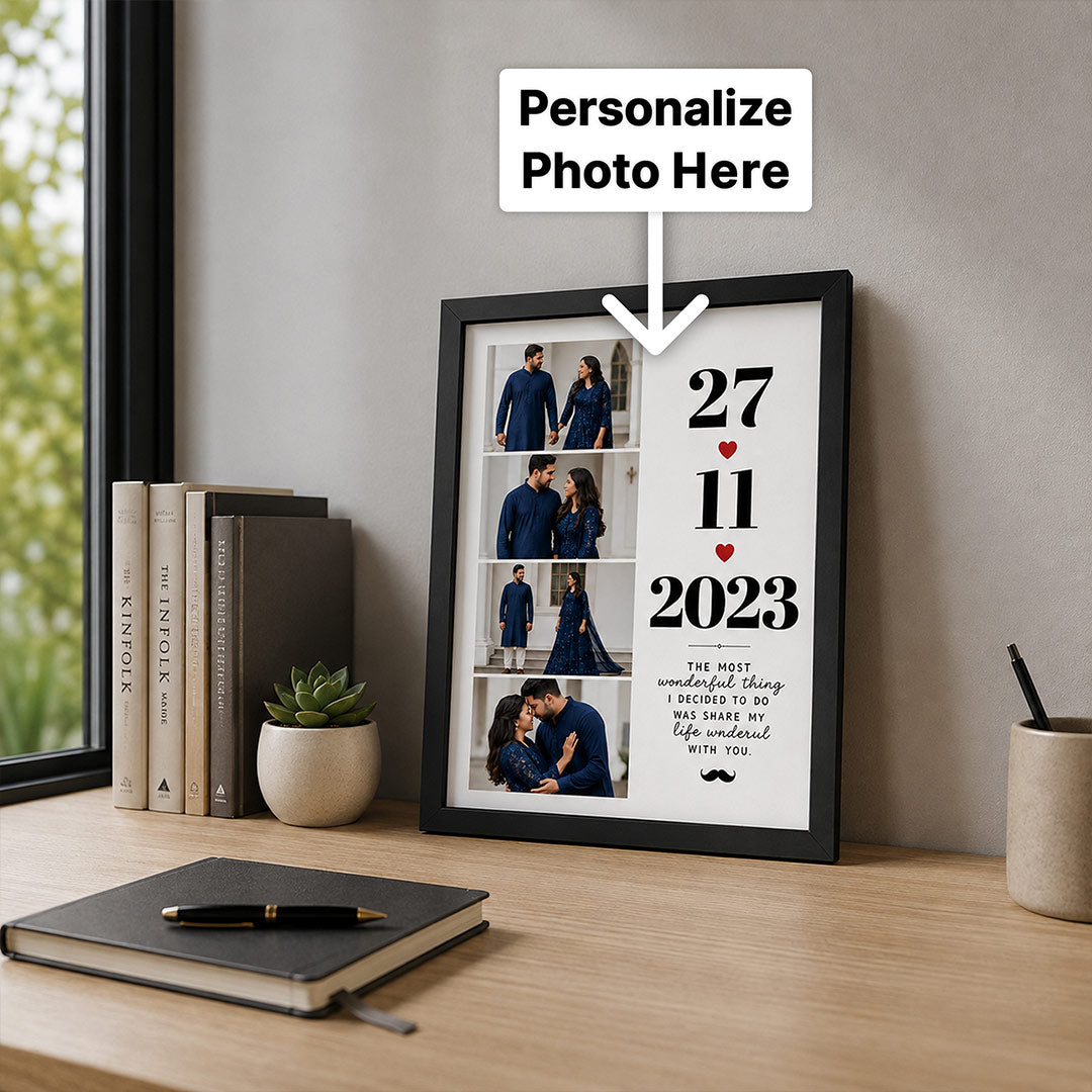 Custom 4 Photo Couple Anniversary Frame 12x18″ | Love Craft Gifts™