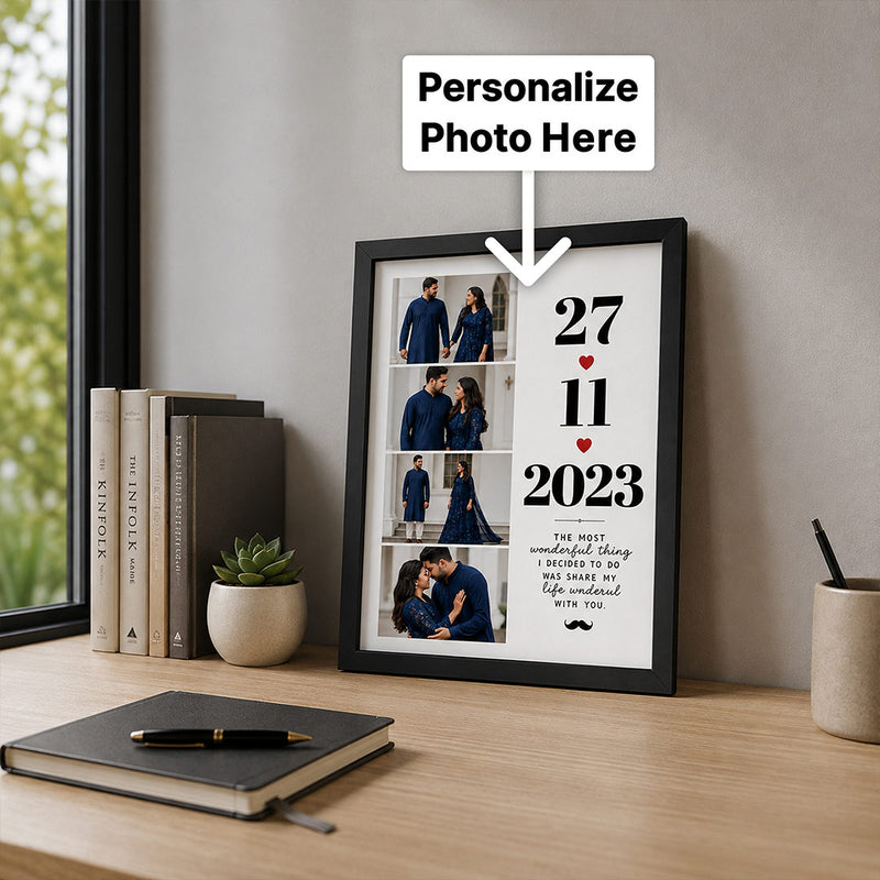 Custom 4 Photo Couple Anniversary Frame 12x18″ | Love Craft Gifts™