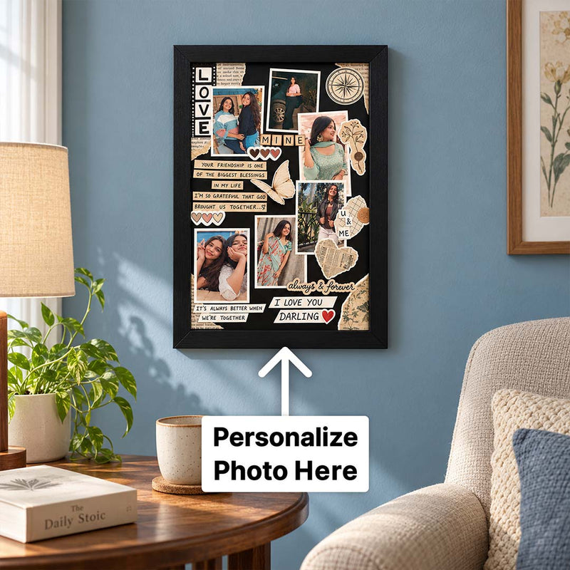 Custom Best Friend Photo Collage Frame | Scrapbook Style Friendship Keepsake | Love Craft Gifts™
