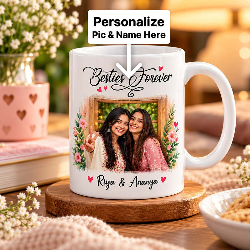 Custom Best Friend Photo Mug 250ml | Personalized Name Ceramic Mug | Love Craft Gifts™