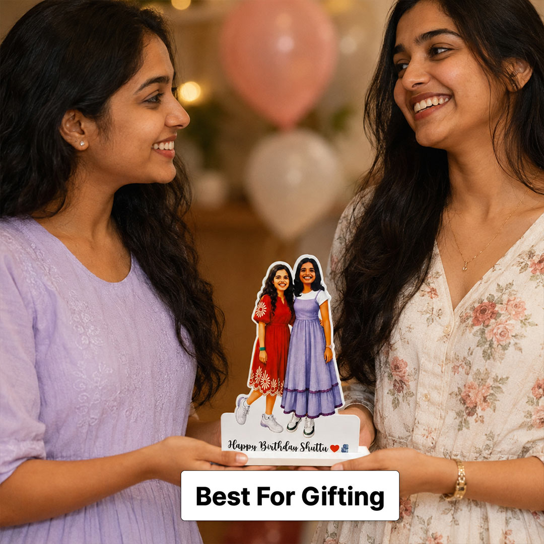 Custom Best Friend Photo Stand 6x8" | White Acrylic Table Decor