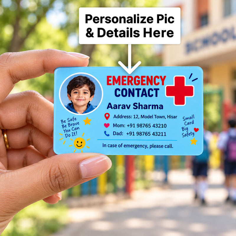 Custom Boy Child Emergency Safety Card | Love Craft Gifts™