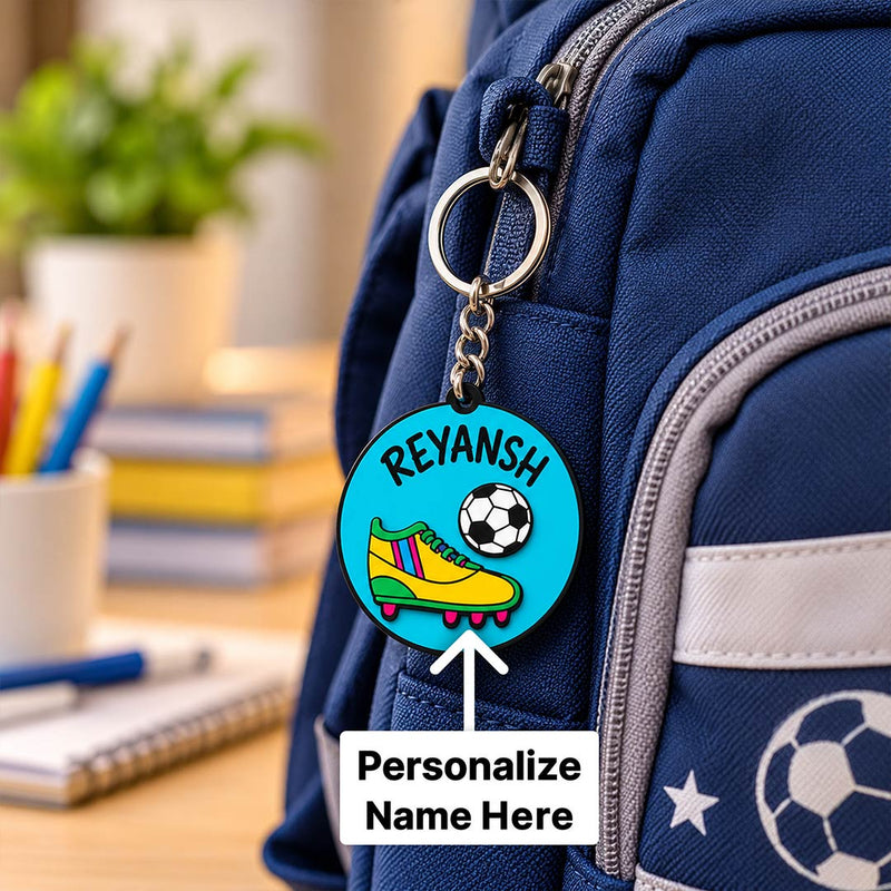 Custom Child Name Backpack Tag 2x3" with Unicorn, Cricket & Football Designs | Love Craft Gifts™