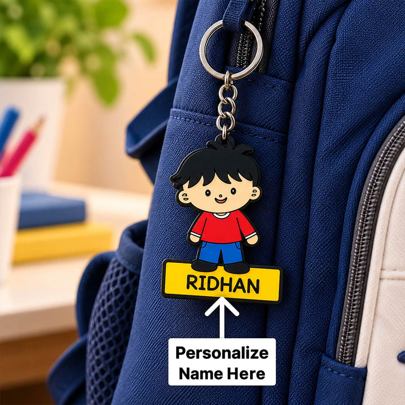 Custom Child Name Keychain 2x3" for School Bag, Backpack & Luggage | Love Craft Gifts™
