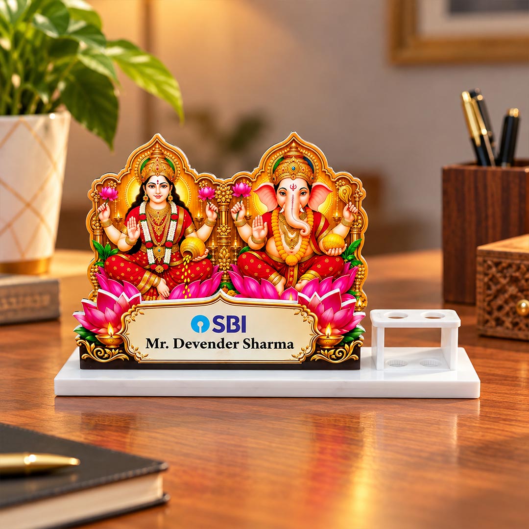 Custom Corporate Diwali Gift for Employees & Clients | Personalized Acrylic Pen Stand