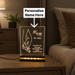 Custom Couple Initials & Date LED Lamp | Holding Hands Love Design | Love Craft Gifts™