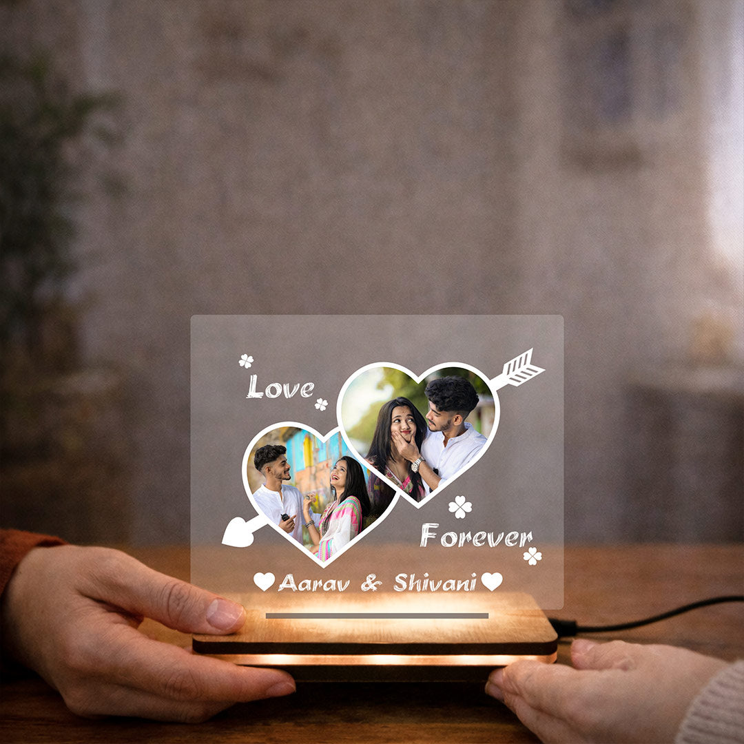 Custom Couple Photo LED Lamp | Personalized Acrylic Night Light | Love Craft Gifts™