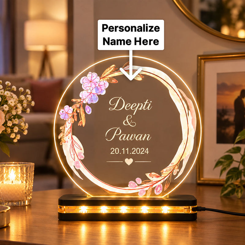 Custom Couple Names & Date LED Lamp | Love Craft Gifts™