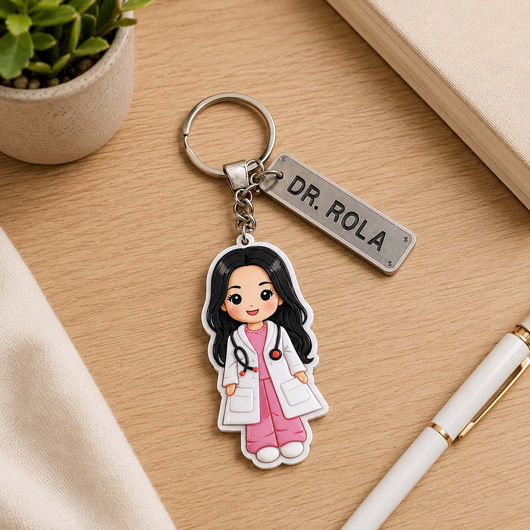 Custom Doctor Name Acrylic Keychain Gift for Doctors | Love Craft Gifts™