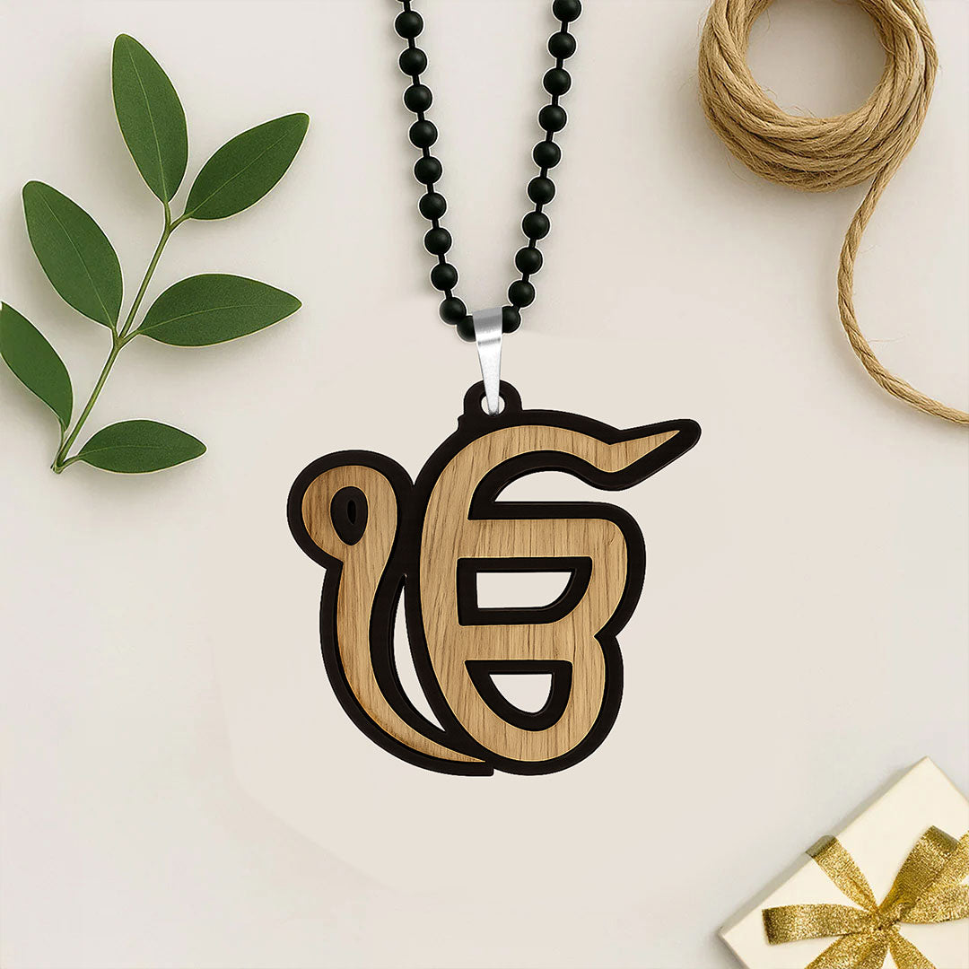 Personalized Ek Onkar Car Hanging with Custom Name | Spiritual Sikh Car Décor Gift for Men, Women & Family - 3x2.5" | Love Craft Gifts™