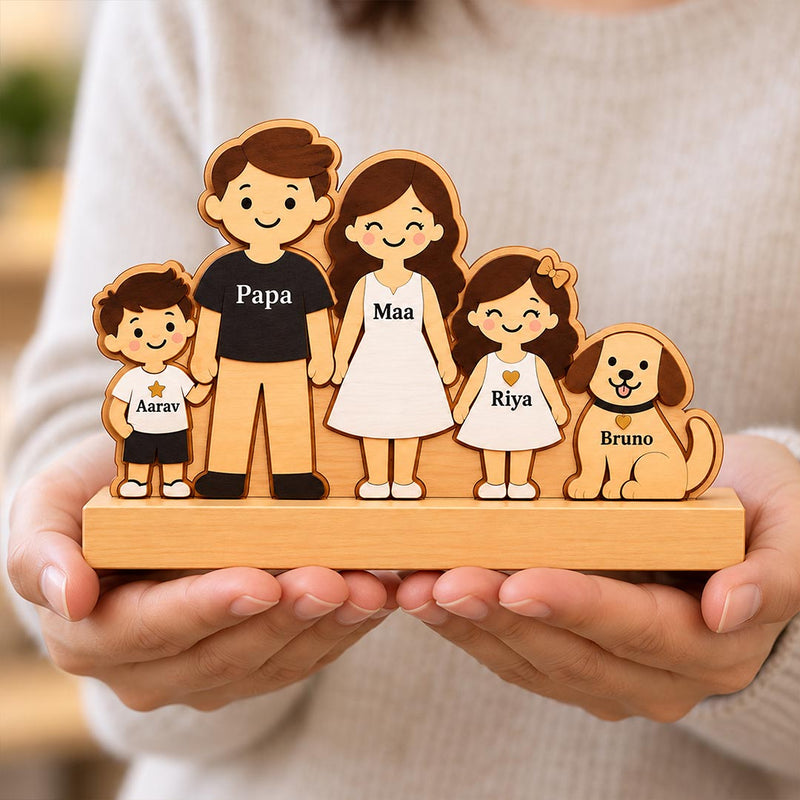 Custom Family Name Display Stand 6x6" for Home Decor & Gifting | Love Craft Gifts™