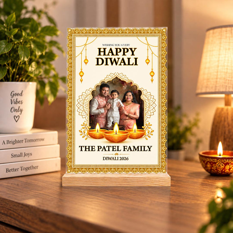 Custom Family Name Diwali Tabletop Plaque | Love Craft Gifts™