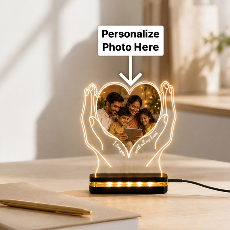 Custom Family Photo Night Lamp 6x8" | Personalized LED Acrylic Lamp | Love Craft Gifts™