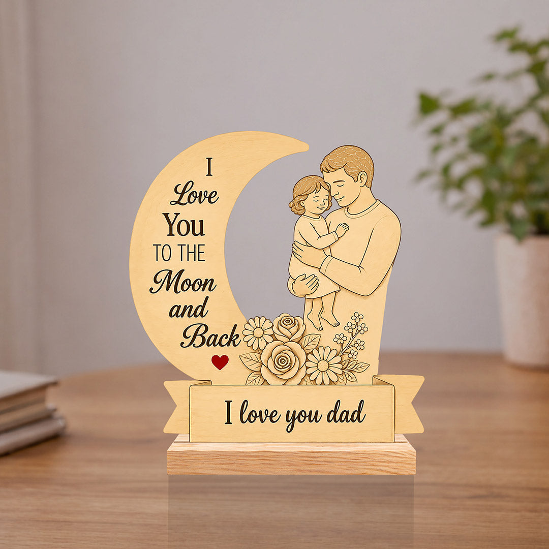 Custom Father's Day Wooden LED Lamp | Personalized Wooden Decor | Love Craft Gifts™