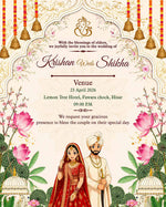 Personalized Shubh Vivaah Digital Invitation Card | Custom Couple Details & Marriage Ceremony Information | Elegant Hindu E-Invite Design | Love Craft Gifts™