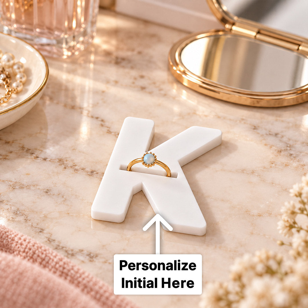Custom Initial Ring Holder for Newlyweds | Love Craft Gifts™