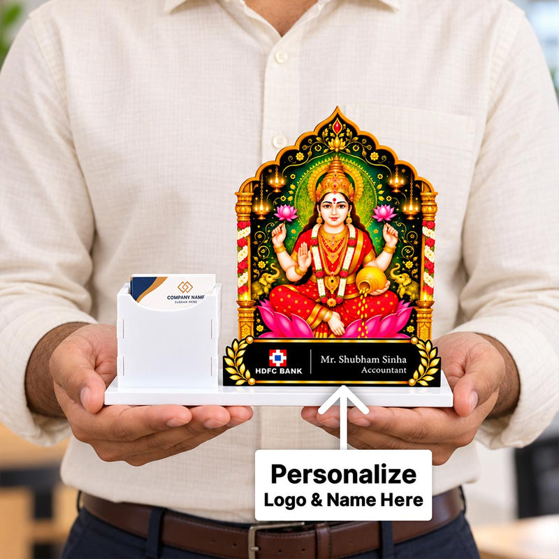 Custom Lakshmi Office Nameplate with Company Logo, Name & Designation | Love Craft Gifts™