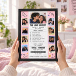 Custom Love Receipt Photo Collage for Couples | Love Craft Gifts™