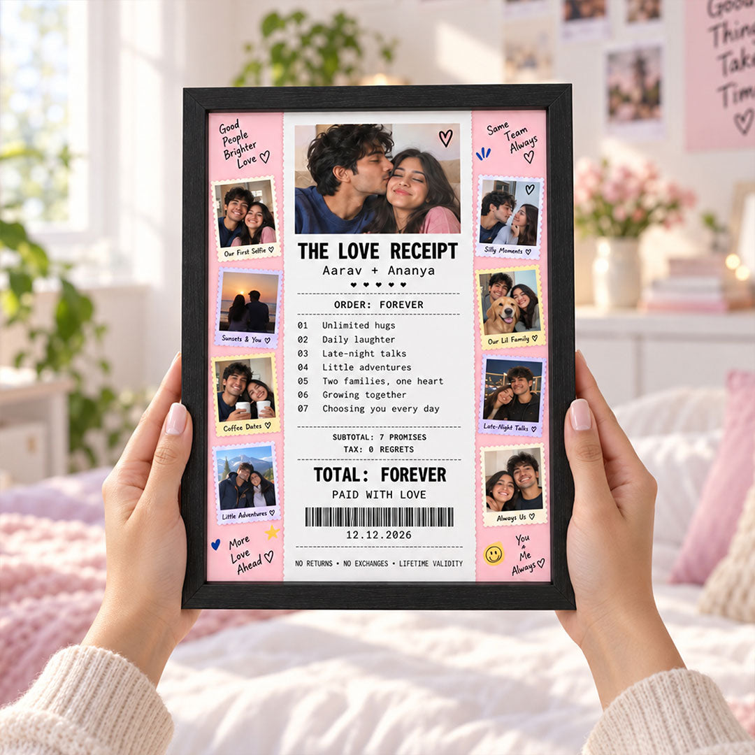 Custom Love Receipt Photo Collage for Couples | Love Craft Gifts™