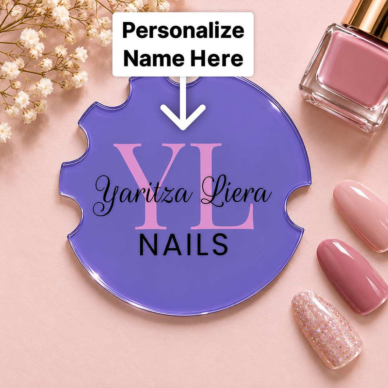 Custom Nail Artist Name Sign 4x4" | Personalized Salon Desk Display | Gift for Nail Technicians | Love Craft Gifts™