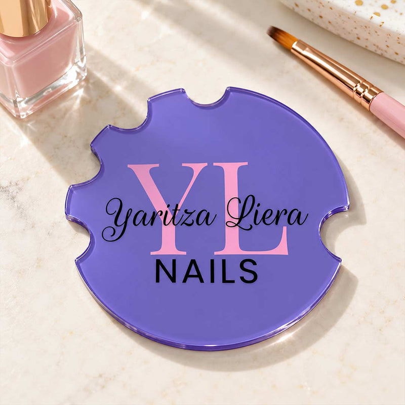 Custom Nail Tech Desk Sign 4x4" | Personalized Name Display for Salon Artists | Love Craft Gifts™