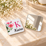 Custom Name & Initial Floral Compact Mirror | Love Craft Gifts™