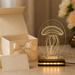Custom Name LED Acrylic Lamp 6x8" | Artistic Jellyfish Personalized Birthday Gift | Love Craft Gifts™