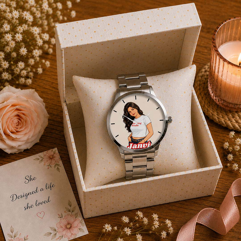 Custom Name Photo Watch Gift Box Set for Women | Love Craft Gifts™