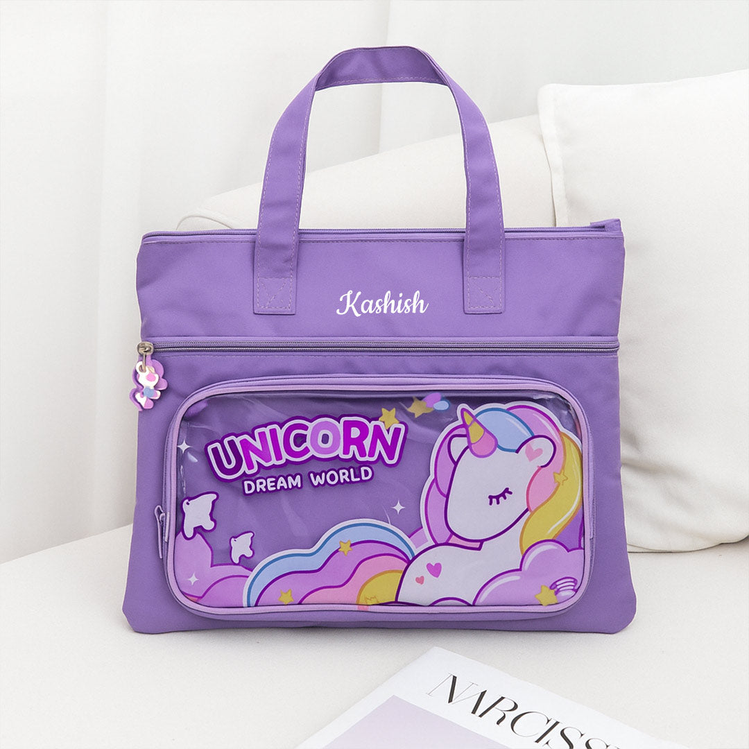 Personalized Unicorn Transparent Zipper Bag | Love Craft Gifts

