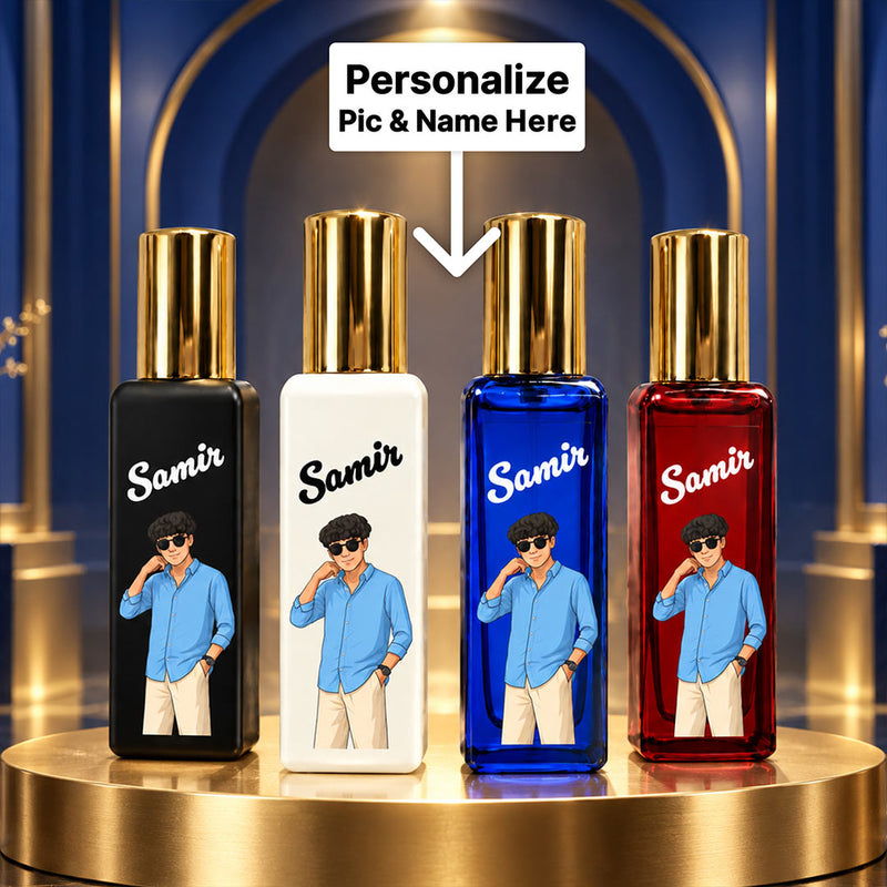 Custom Photo & Name Perfume Gift Set 80ml | 4 ENVY EDP for Men | Love Craft Gifts™