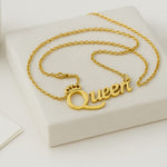 Custom Name Crown Pendant Necklace – Gold-Plated Personalized Jewelry | Love Craft Gifts