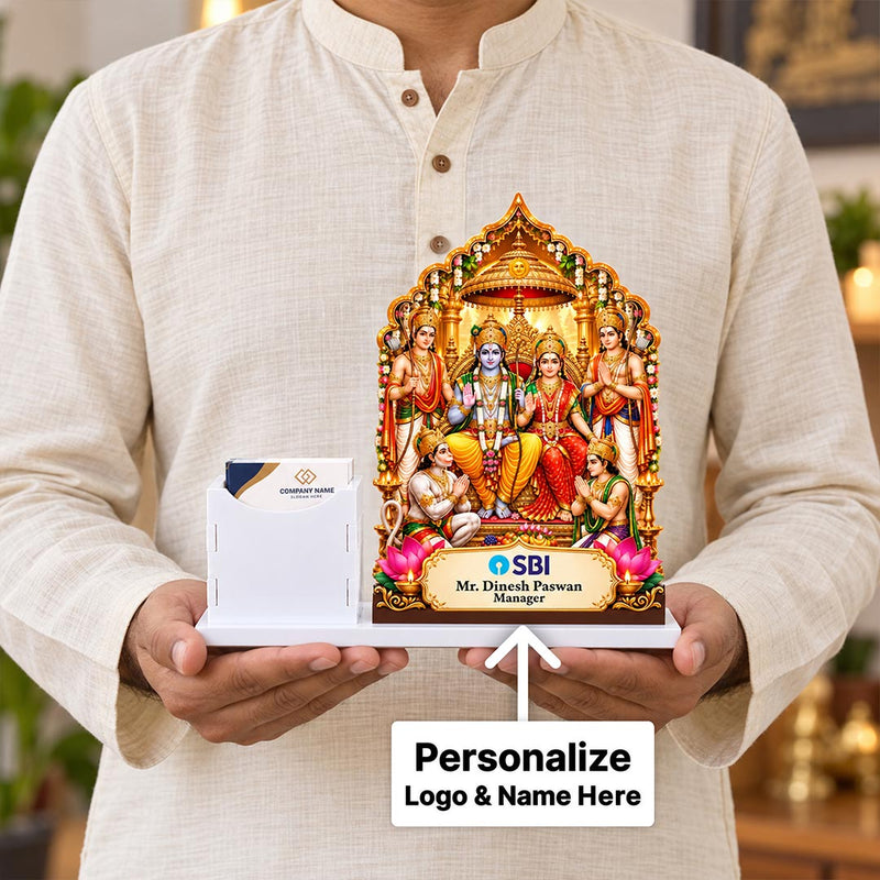 Custom Ram Darbar Office Nameplate with Company Logo, Name & Designation | Love Craft Gifts™