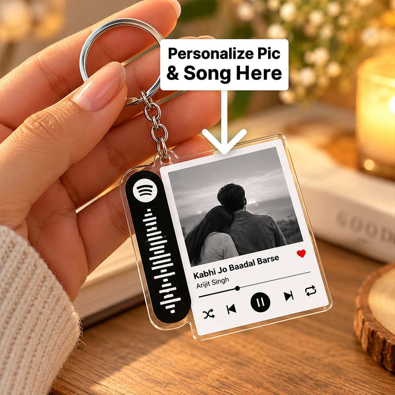 Custom Spotify Photo Keychain 2x2.8" | Personalized Acrylic Song Keepsake | Love Craft Gifts™