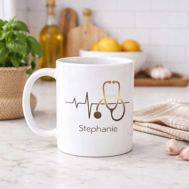 Custom Stethoscope Name Mug 250ml | Doctor Birthday Gift | Love Craft Gifts™