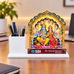 Custom Vishnu Lakshmi Desk Nameplate with Pen Holder | Personalized Employee Diwali Gift | Love Craft Gifts™