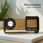 Personalized Wooden Desk Calendar (4x7 inch) with Name & Logo | Love Craft Gifts