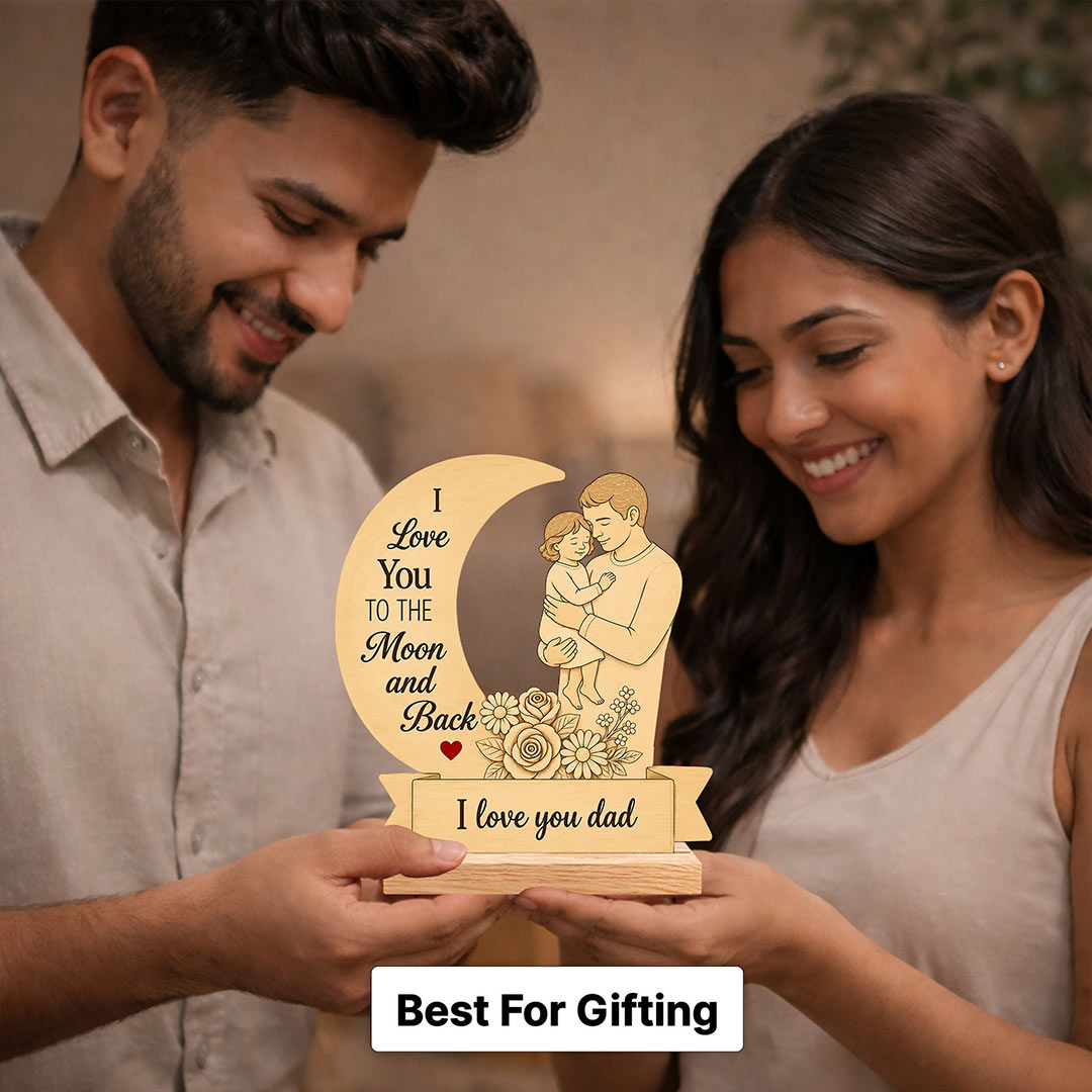 Custom Wooden LED Lamp for Father | Personalized Message Gift | Love Craft Gifts™
