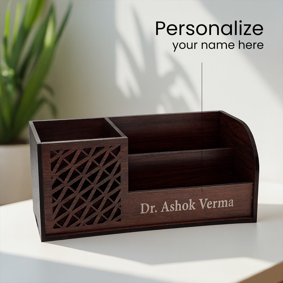 Personalized Wooden Desk Organizer | Love Craft Gifts
