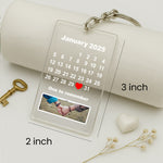 Custom Calendar Photo Keychain – Personalized Date Gift with Picture | Love Craft Gifts