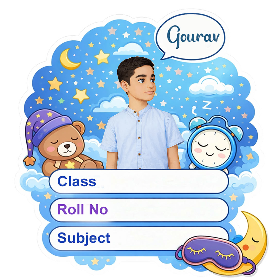 Personalized Cute Night Theme Kids Name Slips (2x3 Inch, 28 Stickers) – Custom Name & Photo School Labels | Love Craft Gifts