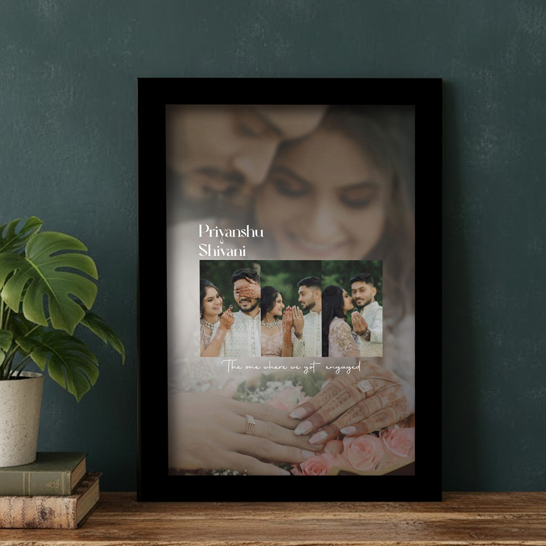 Personalized Engagement Memory Frame for Couples | Love Craft Gifts