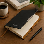 Personalized Matte Black Faux Leather Journal with Custom Name Engraving | Premium A5 Executive Notebook Gift for Professionals, Students & Writers - A5 | Love Craft Gifts™