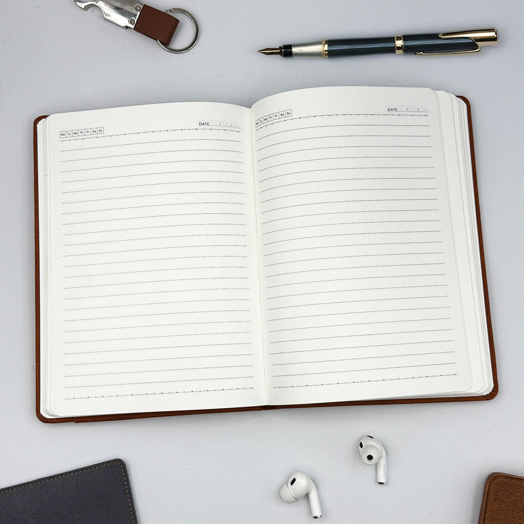 Personalized A5 PU Leather Executive Diary with Custom Name Plate | Premium Hardbound Journal Gift for Professionals, Students & Corporate Gifting - A5 | Love Craft Gifts™