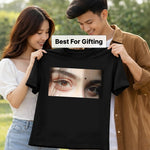 Personalized Eye Photo T-Shirt – Custom Eye Photo Printed T-Shirt for Men & Women (Black / White) | Love Craft Gifts